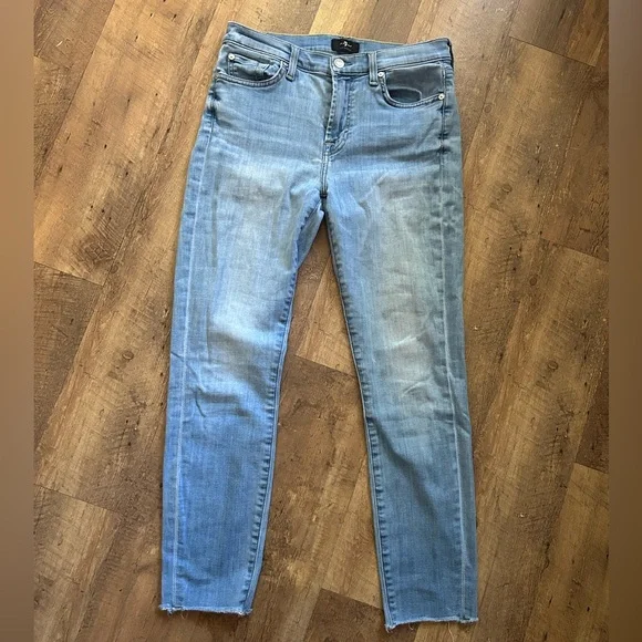 7 For All Mankind Light Blue Ankle Jeans size 29 - Picture 1 of 4